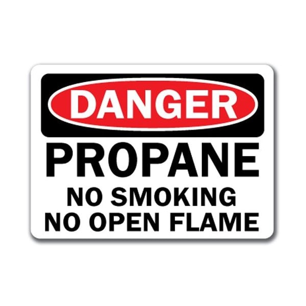 Signmission Danger Sign-Propane No Smoking No Open Flames-10in x 14in OSHA Safety Sign, 10" L, 14" H, DS-Propane DS-Propane - main